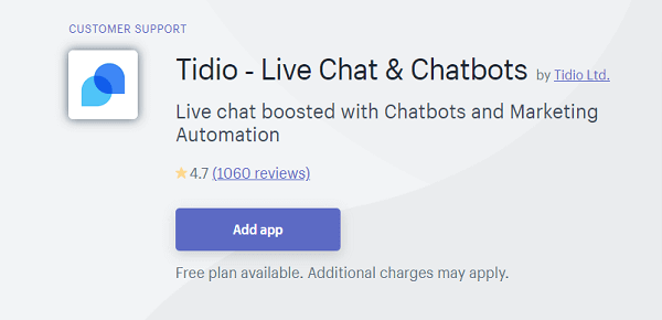 Free live chat by tidio